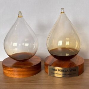 Troféu de Vidro Personalizado em Placa - Forma de Gota