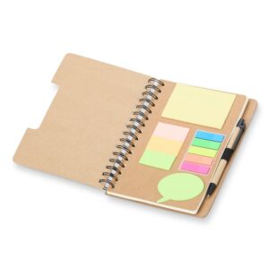 Brinde Caderno com Autoadesivos e Caneta 1