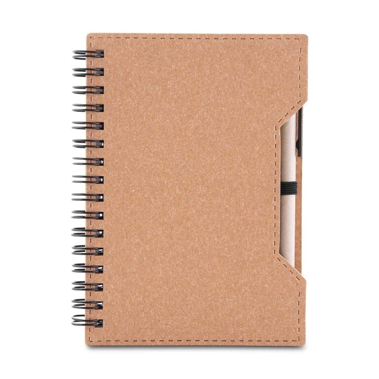 Brinde Caderno de Papelão com Caneta
