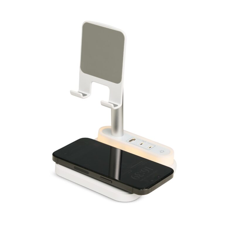 Brinde Base de Carregamento com Suporte Celular e Luminária 6