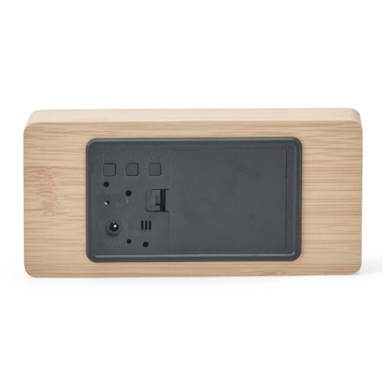 Brinde Relógio Despertador de Madeira Com Painel LED 4