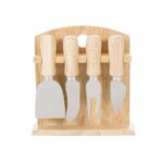 Kit Queijo 4 Peças com Suporte