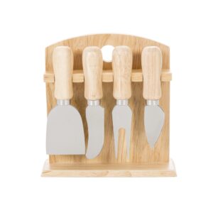 Kit Queijo 4 Peças com Suporte