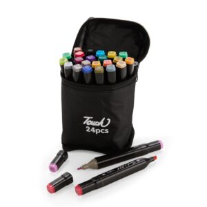 Brinde Kit Canetas Marcadoras Pontas Duplas 24 Cores 1