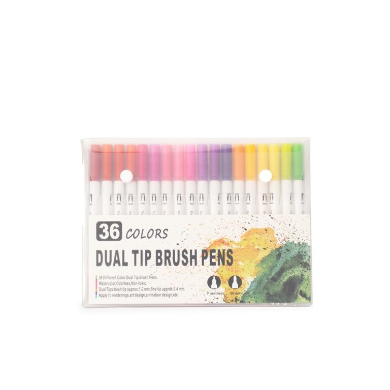 Brinde Kit Canetinhas Ponta Dupla 36 Cores