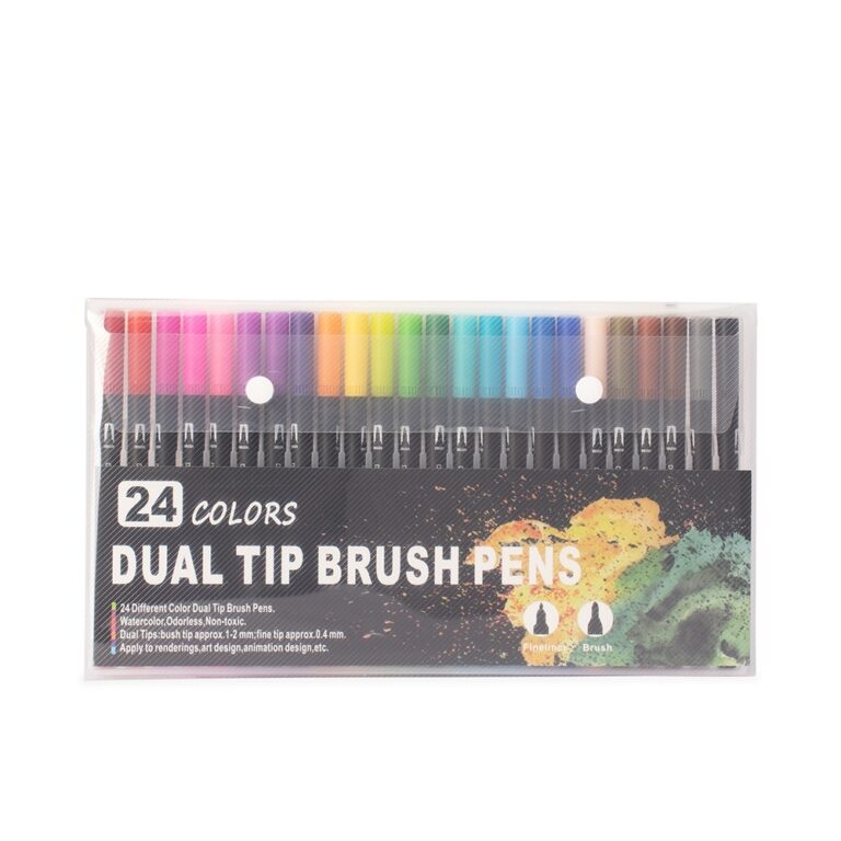 Brinde Kit Canetinhas Ponta Dupla 24 Cores