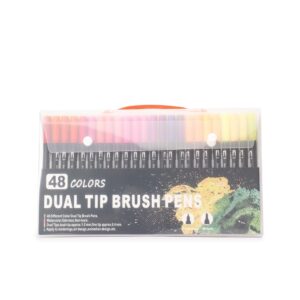 Brinde Kit Canetinhas Ponta Dupla 48 Cores