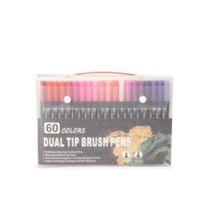 Brinde Kit Canetinhas Ponta Dupla 60 Cores
