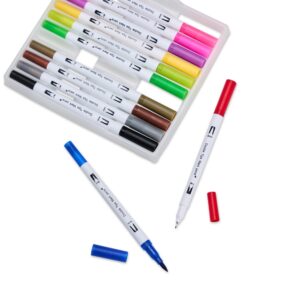 Brinde Kit Canetinhas Ponta Dupla Com 12 Cores 1