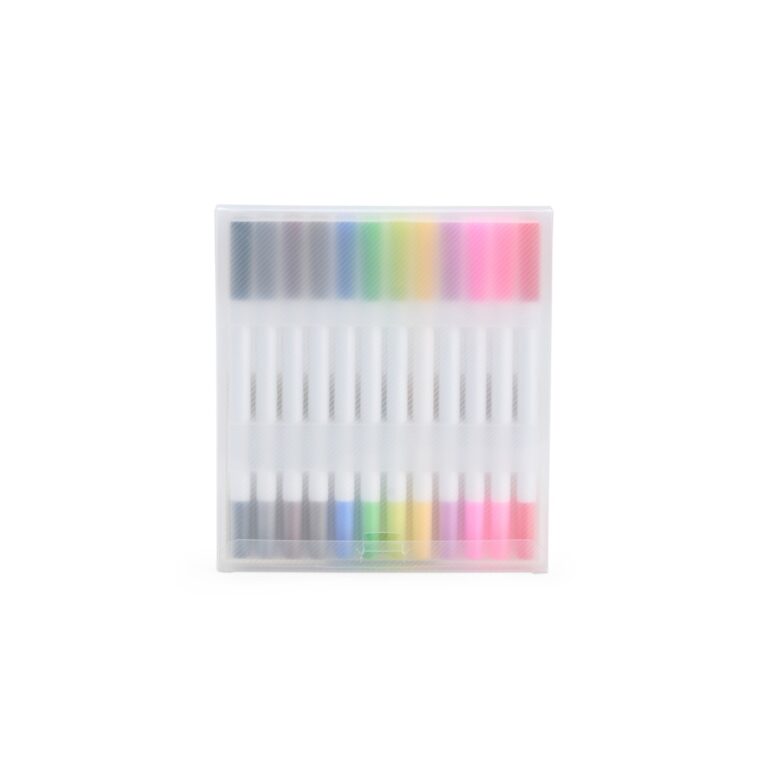 Brinde Kit Canetinhas Ponta Dupla Com 12 Cores 4