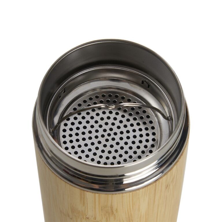 Brinde Garrafa Bambu Térmica 500ml com Infusor 4