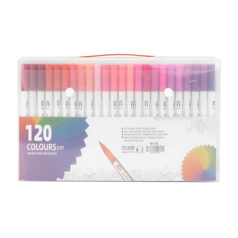 Brinde Kit Canetinhas Ponta Dupla Com 120 Cores 1