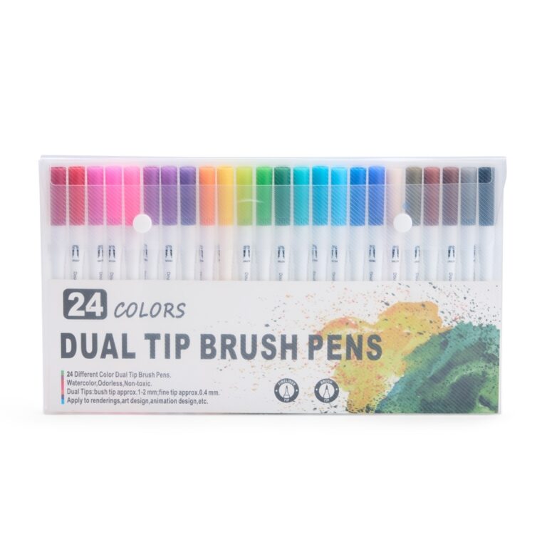 Brinde Kit Canetinhas Ponta Dupla Com 24 Cores 3
