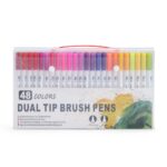 Brinde Kit Canetinhas Ponta Dupla Com 48 Cores 3