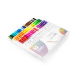 Brinde Kit Canetinhas Ponta Dupla Com 60 Cores