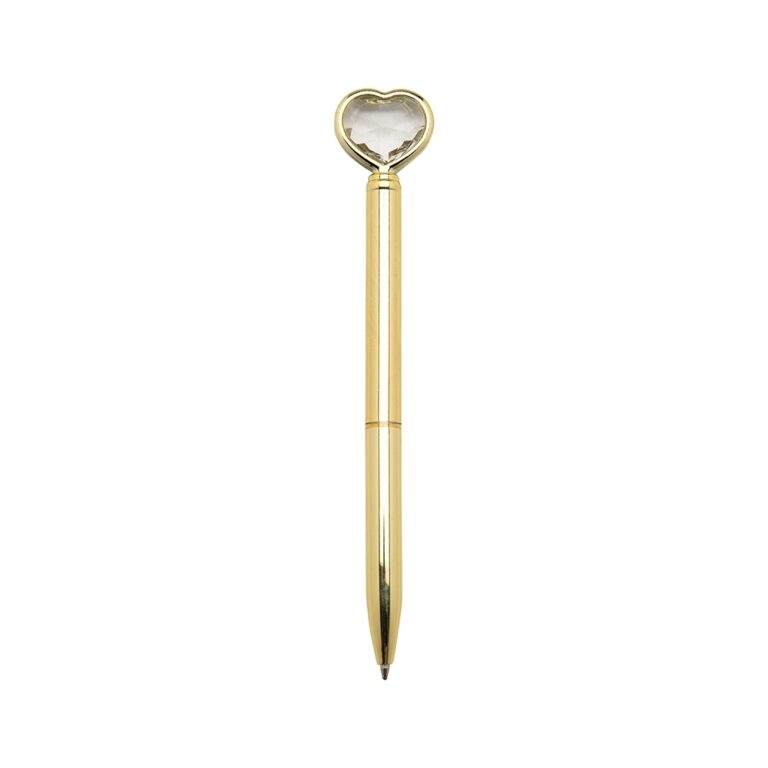 Brinde Caneta Metal Coração Diamante
