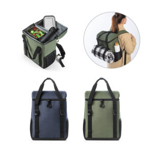 ROMA L. Cooler. Mochila térmica almofadada em 600D ripstop em poliéster reciclado com interior forrado em PEVA 16 L