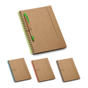 GARDEN. Caderno B6 de capa dura em cartão com 120 páginas pautadas recicladas