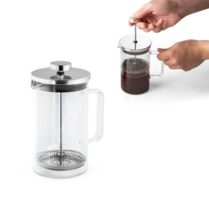 JENSON. Cafeteira em vidro borossilicato com tampa em aço inox 600 mL