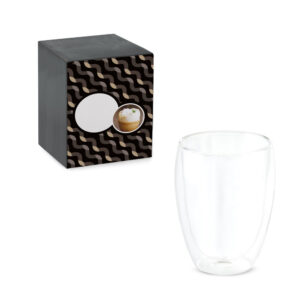 MACHIATO CUP. Copo em vidro borossilicato com parede dupla, isolada a ar 350 mL