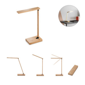MOREY. Luminária em bambu com carregador por indução (wireless) super-rápido 15W