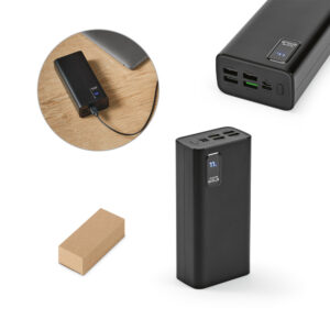 GURDON. Bateria portátil em ABS 100% reciclado e bateria em lítio 30'000 mAh