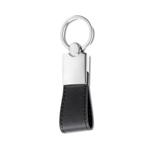 CHAVEIRO METAL C/ ALÇA COURO SINTÉTICO
